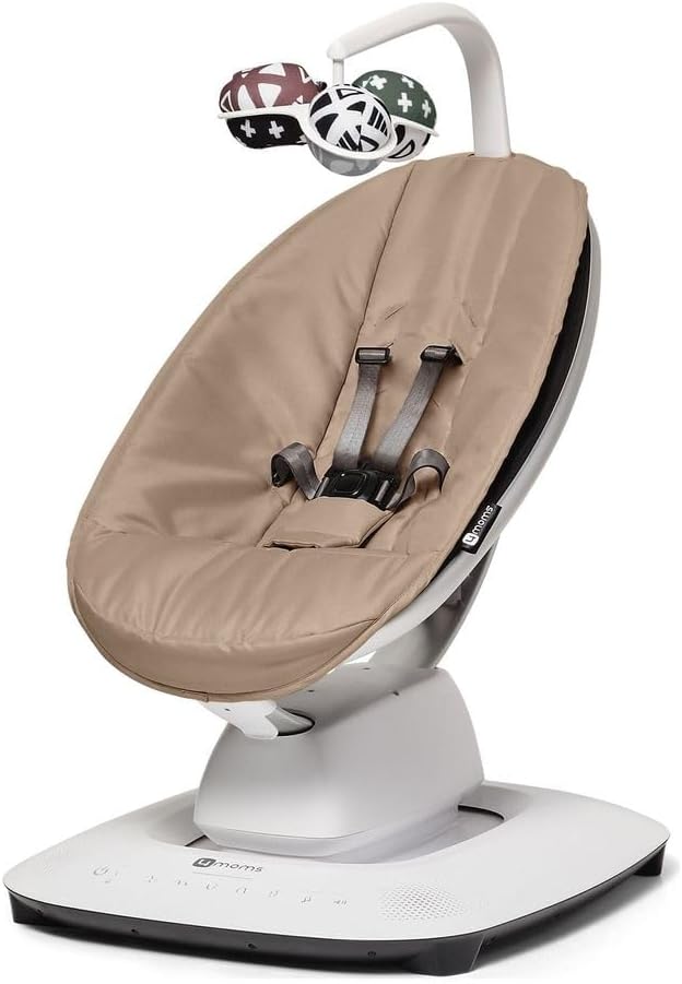4moms MamaRoo Multi-Motion Baby Swing, Bluetooth Enabled with 5 Unique Motions, Sandstone