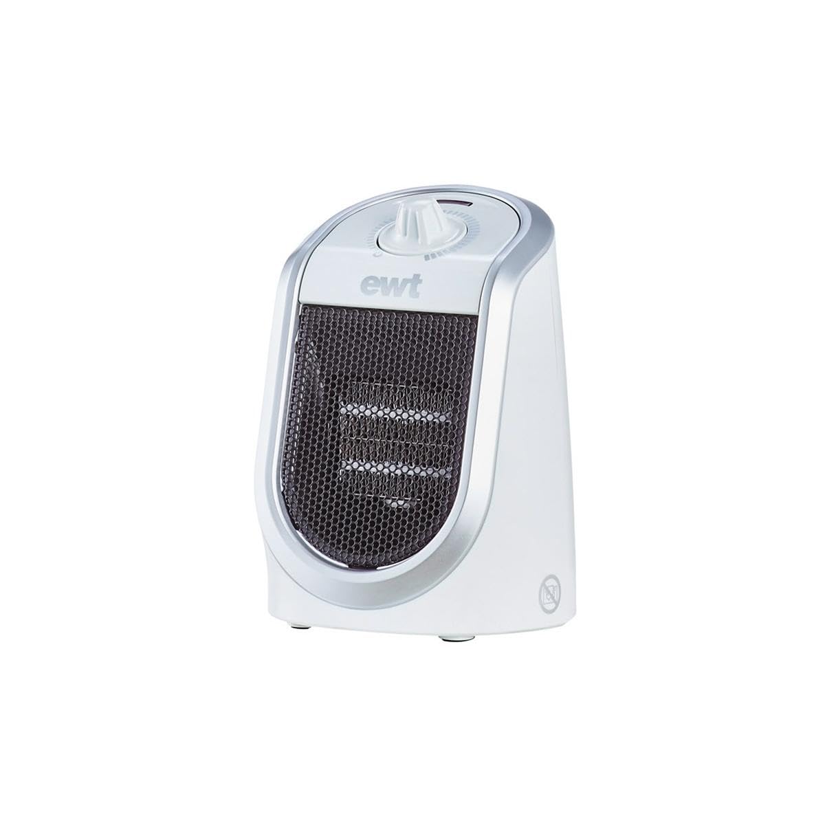 EWT Termoventilador cerámico DDF, unidad compacta de sobremesa con conexión USB y termostato, función de carga para smartphone, calefactor con iluminación LED, de ajuste continuo, 250 W