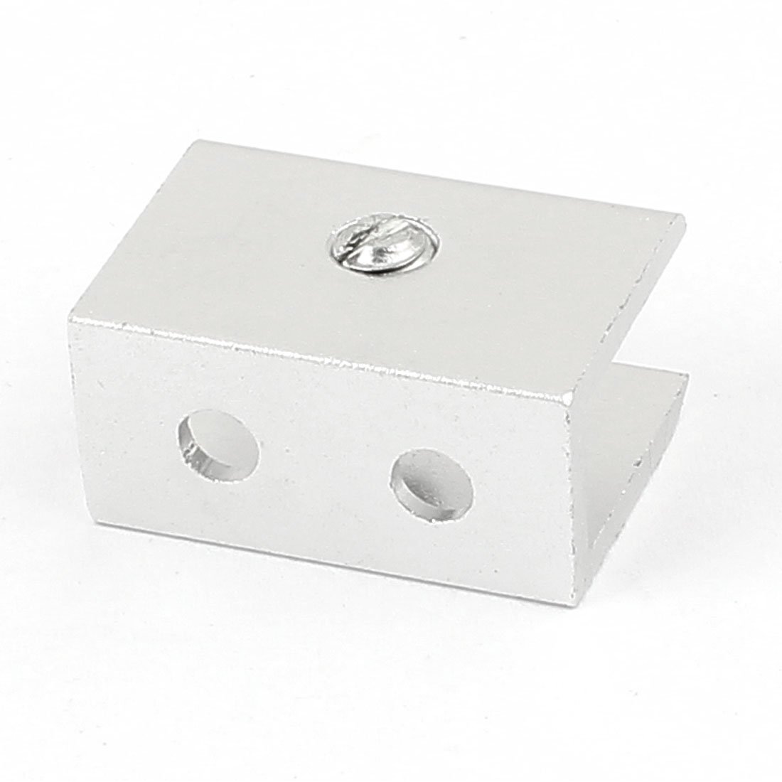 Aexit Rectangular Shape Fall Protection Aluminum Glass Clamp Holder Bracket Support Clip Safety Clips w Screws