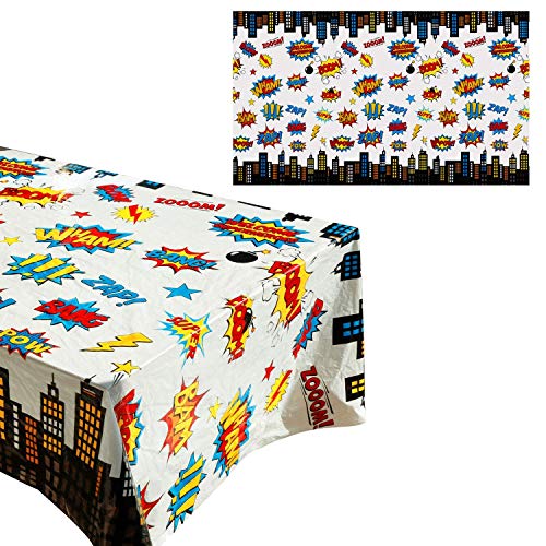 HaWenny 5 Pack Superhero Plastic Table Cover,43" x 71" Superhero Tablecloths Party Supplies Decorations HaWenny 5 Pack Superhero Plastic Table Cover,43" x 71" Superhero Tablecloths Party Supplies Decorations