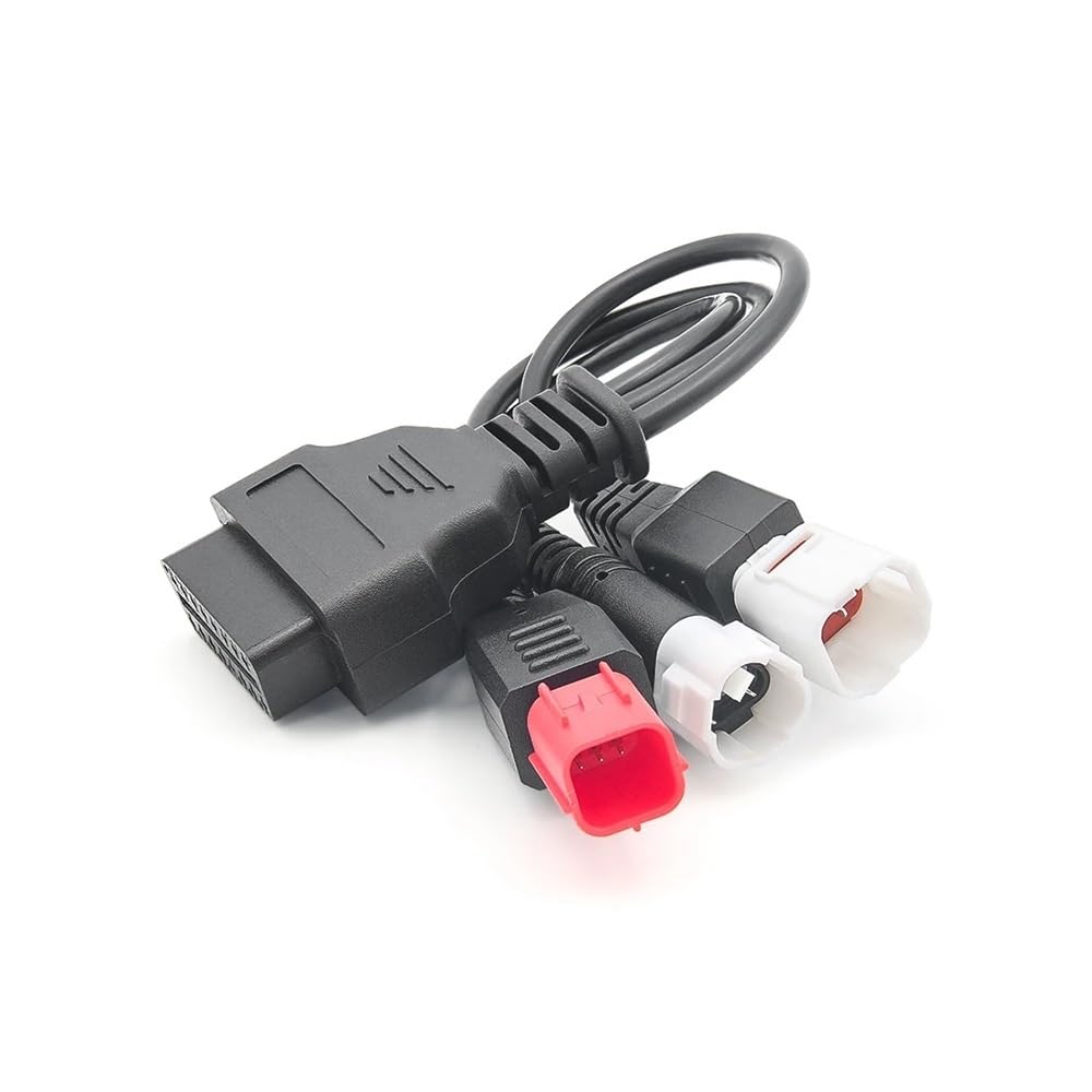3 w 1 pasuje do YA 3pin 4pin i HON 6pin OBD2 16PIN złącze diagnostyczne motocyklowe adapter OBD 2 przedłużacz silnika(Black Connector)