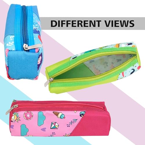 Image of TULMAN Polyester Multipurpose Pencil Pouch Kids B'Day Party Return Gifts to Carry Pencil Pen in Stationery Pouch with Zip Lock Accessories for Boys /Girls /Children (Pack - 24, Multicolor)