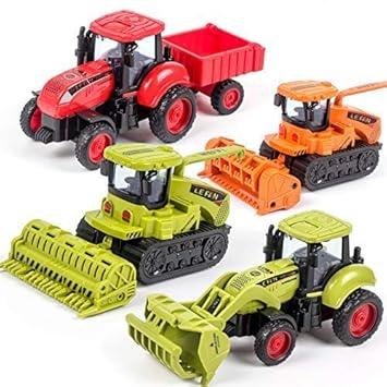 Heyrock Fire Brigade Pull Along Back Car Friction Power Push Go Crawling Toys 3+ Years Kids Girls Boys Toys Fire Rescue Truck Engine Water Pump Extending Firefighter Big Size (4 PCS)