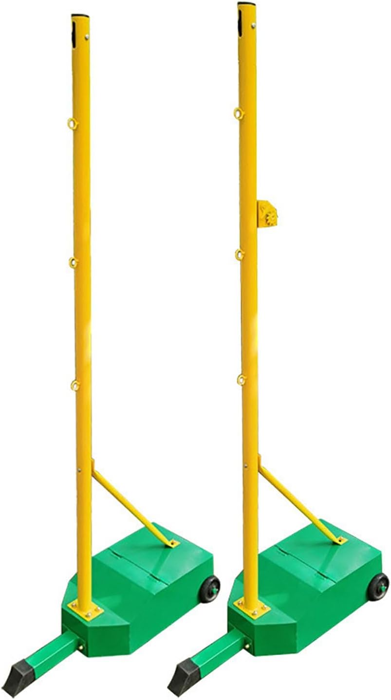 Badminton Net Portable, Portable Badminton Nets Metal Base with Pulleys, Badminton Equipment for Indoor and Outdoor Use