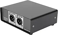 Naroote Active DI Box, Direct Box Profissional de 2 Canais Com Isolamento de Aterramento GND e Fonte de Alimentação Dupla, para Palco, Guitarra, Controlador de DJ, Gravação Em Estúdio