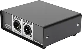 Naroote Active DI Box, Direct Box Profissional de 2 Canais Com Isolamento de Aterramento GND e Fonte de Alimentação Dupla, para Palco, Guitarra, Controlador de DJ, Gravação Em Estúdio