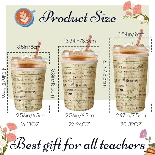 Image of Qinyoung 3 Pack Book Lovers Gifts Bookish Cup Sleeves,Due Date Card