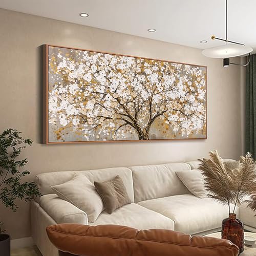 Large Wall Art Print Gold Abstract Tree Of Life Framed Modern Art...