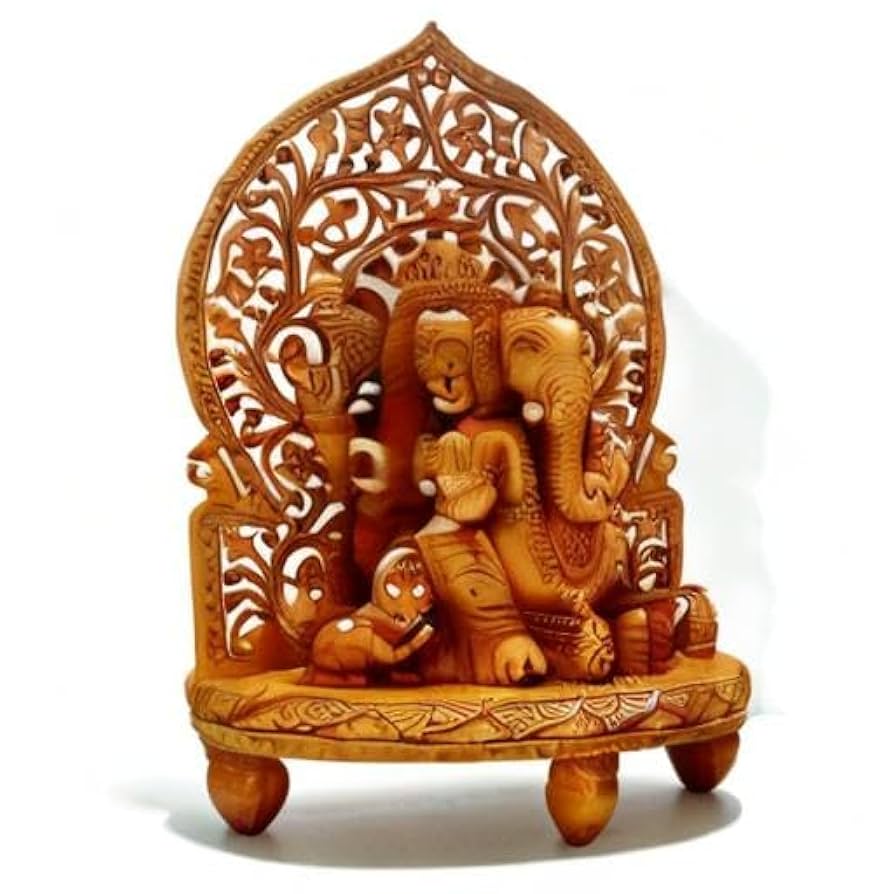 Amazon.co.jp: CraftVatika 12インチ 大型 ガネーシャ像 木製