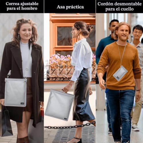 Bolsas Faraday con protección EMP y correa ajustable para laptop 6