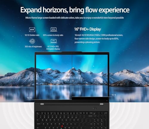 Image of Lenovo ThinkPad T16 Gen 3 Business AI PC Laptop (16 inch FHD+ Touchscreen, Intel 12-Core Ultra 7 155U (>i7-1355U), 32GB DDR5 RAM, 1TB SSD), 2x Thunderbolt 4, Backlit, Fingerprint, 5MP Webcam, Win 11 Pro