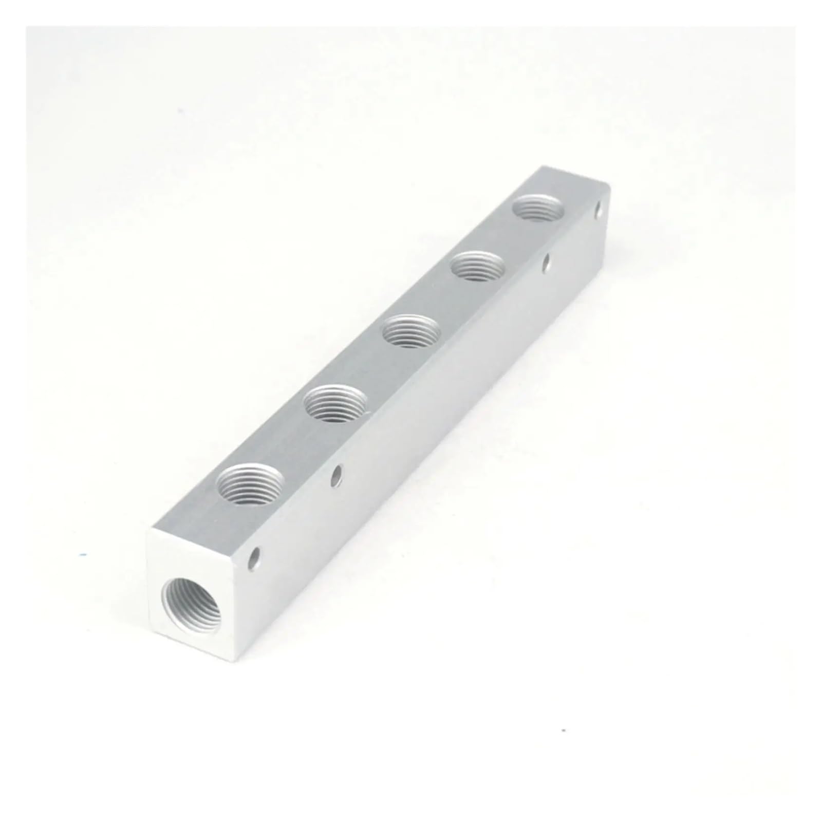 AARTERZZA G1/4" BSP Port 5 Way 7 Port Pneumatic Air Solid Aluminum Manifold Block Splitter Water Gas Oil