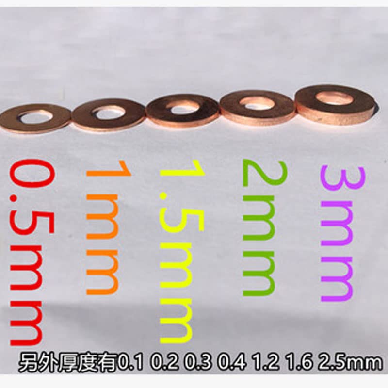 Arandelas de junta de cobre M8 M9 M10, arandela de presión, 0,1-0,8mm de espesor-M10x12x0,5mm(5 uds)