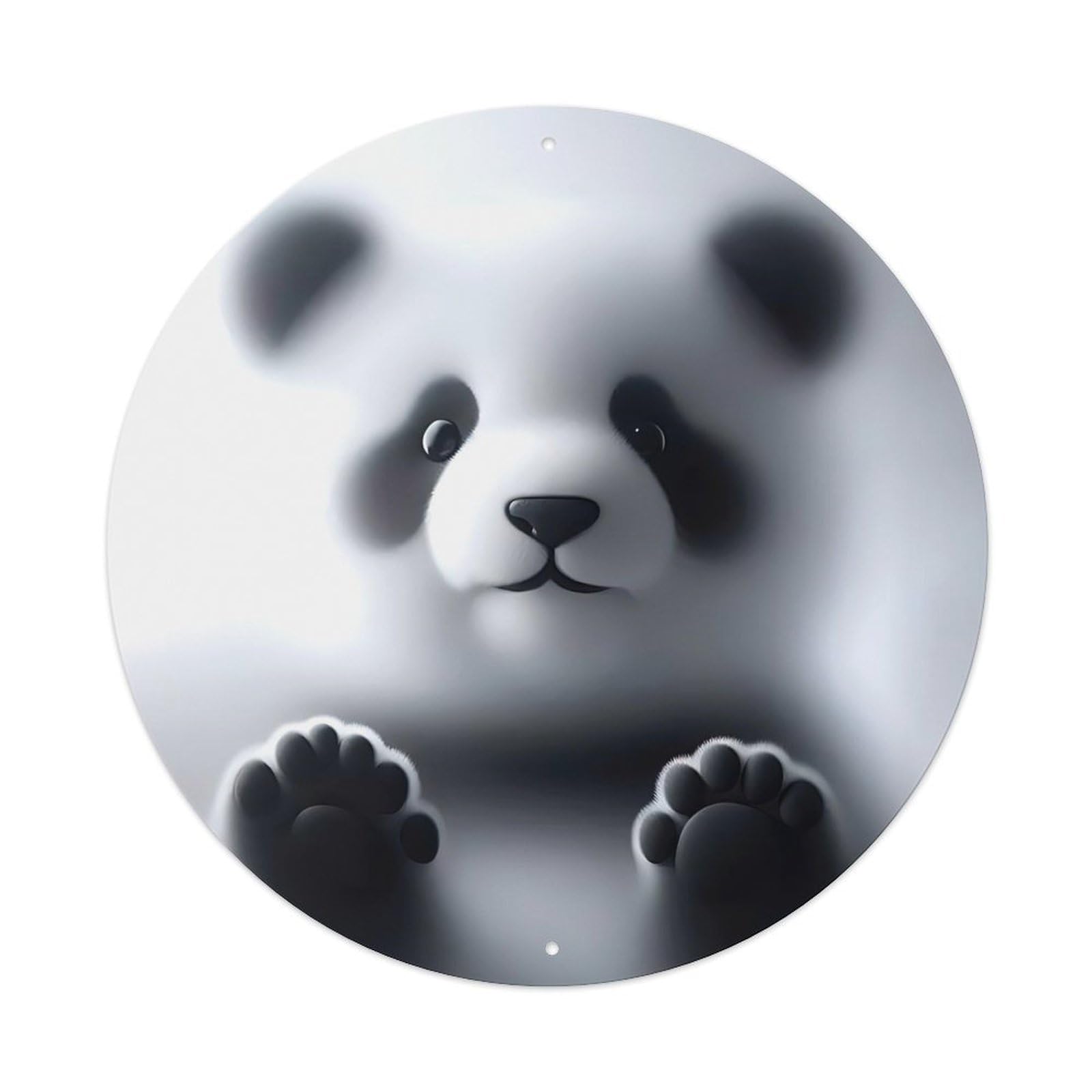 Cwbufd Vintage Style Animal Adorable Panda Cubs Vintage Metal Tin Sign Plaque Wall Decor For Cafe, Club Bar, Office, Garden Metal Poster 8X8inch