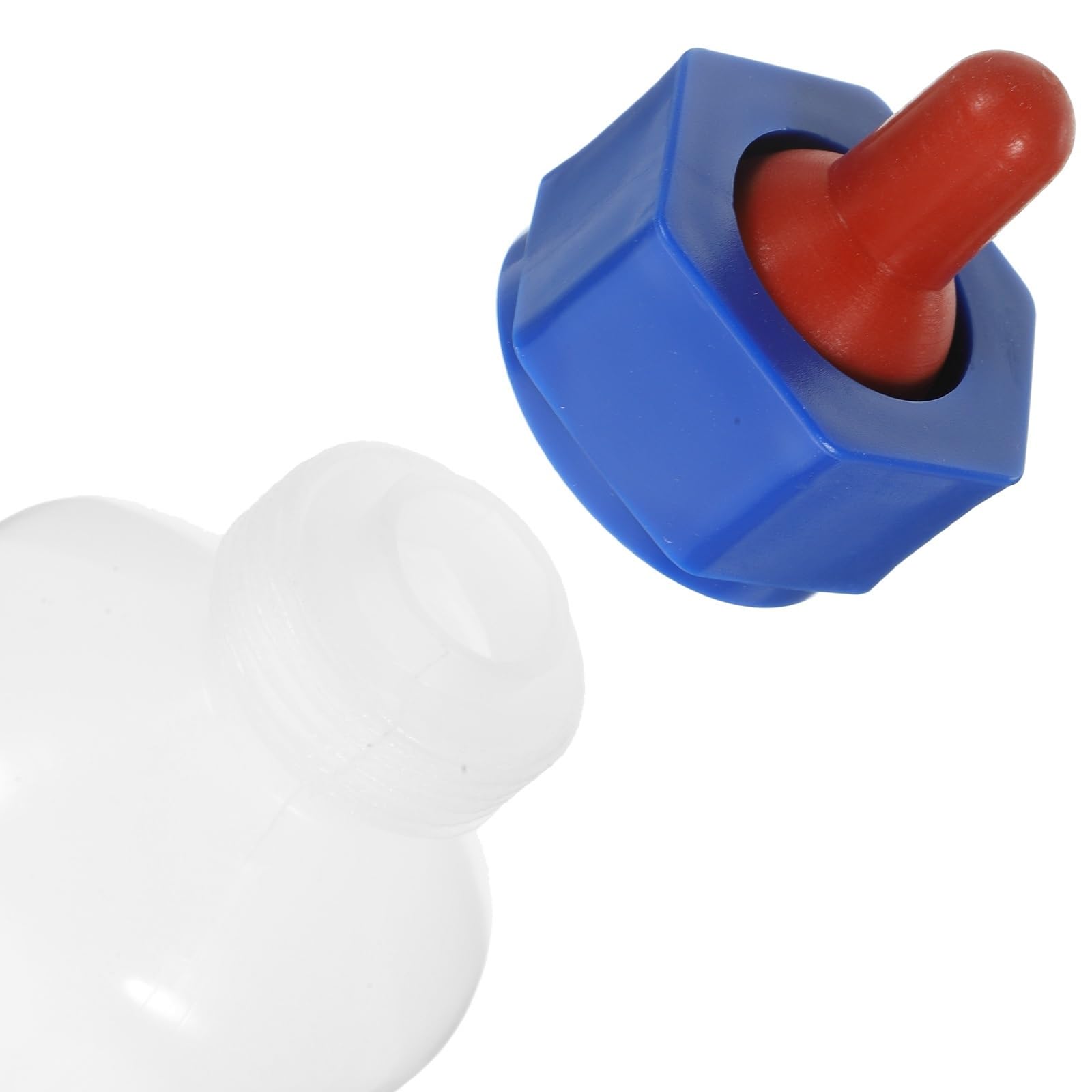 Biberon per agnelli, Biberon for agnello, vitello, capra, 500 ml, in plastica bianca, con tettarella in silicone