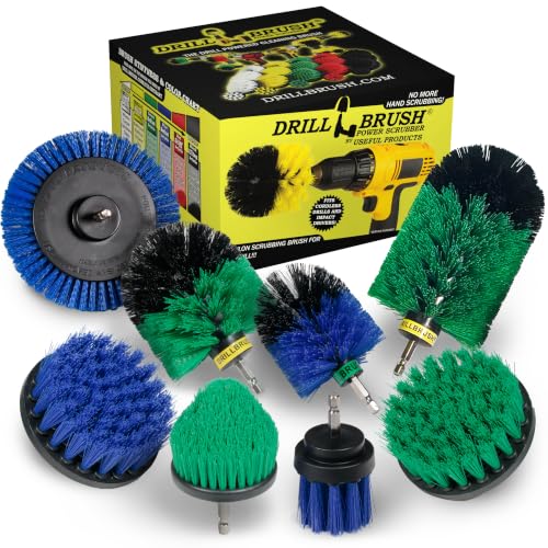 Image of Grout Cleaning Brush for Shower Tile, Flooring, & Kitchen Tile Backsplash | Drillbrush Medium Stiffness Electric Drill Brush Set Attachment Power Scrubber Cleaning Tool Kit - Power Boat Scrubber Kit