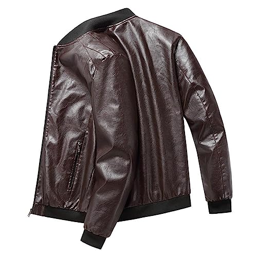 Chaqueta de cuero sintético con cierre y bolsillos para hombre miniatura 2