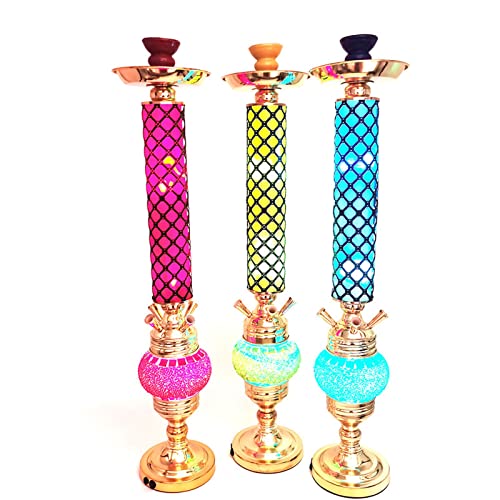 Hcyx Shisha Set, 75CM Premium Aluminiumlegierung Shisha Komplettset mit 4 Silikonschläuchen - Keramik Shisha Bowl und 2… – Bild 5