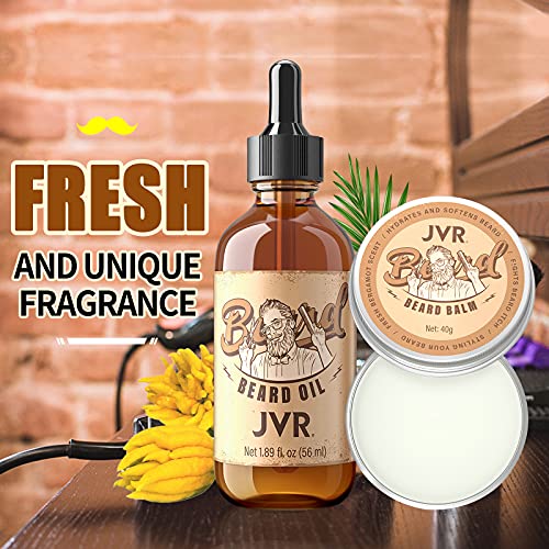 Bartpflege Set für Männer, JVR Bartpflegeset mit Bartöl, Bartbalsam und Bartbürste, Bartglättung, Feuchtigkeit & Verleiht Glanz & Styling, Hochwertiges Bartset als Geschenk (Braun) - Image 6