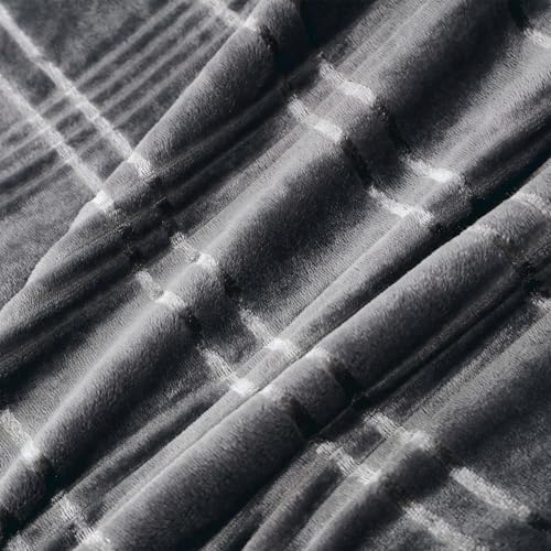 COOVA Oversized King Fleece Blanket 120x120 inches, Soft Cozy Warm Giant Extra Large 10'x10' Blanket for Bed, Sofa, Couch,Travel, Camping, California Huge Big Throw Blanket, Checkered Dark Grey