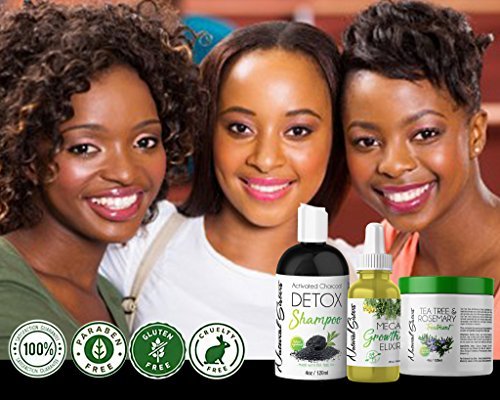 Natural Mini Hair Growth Kit : 3 Pcs Set -Mega Growth Elixir Oil Handmade With Organic Herb & Essential Oils - Thinning Hair Made in USA