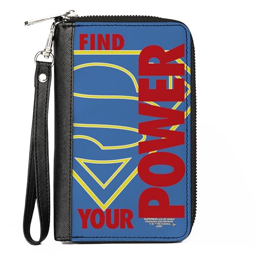Buckle-Down Women's PU Zip Around Wallet Rectangle-Superman, 7.5