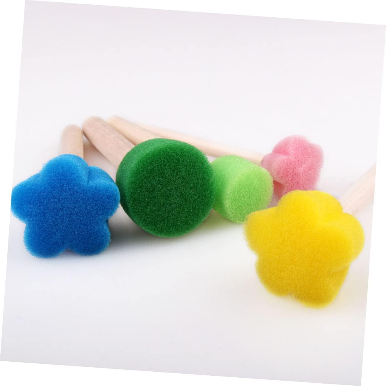 15-Piece Colorful Sponge Brush Set for Kids Mini Flower-Shaped Painting Tools for DIY Art Projects and Graffiti Activities