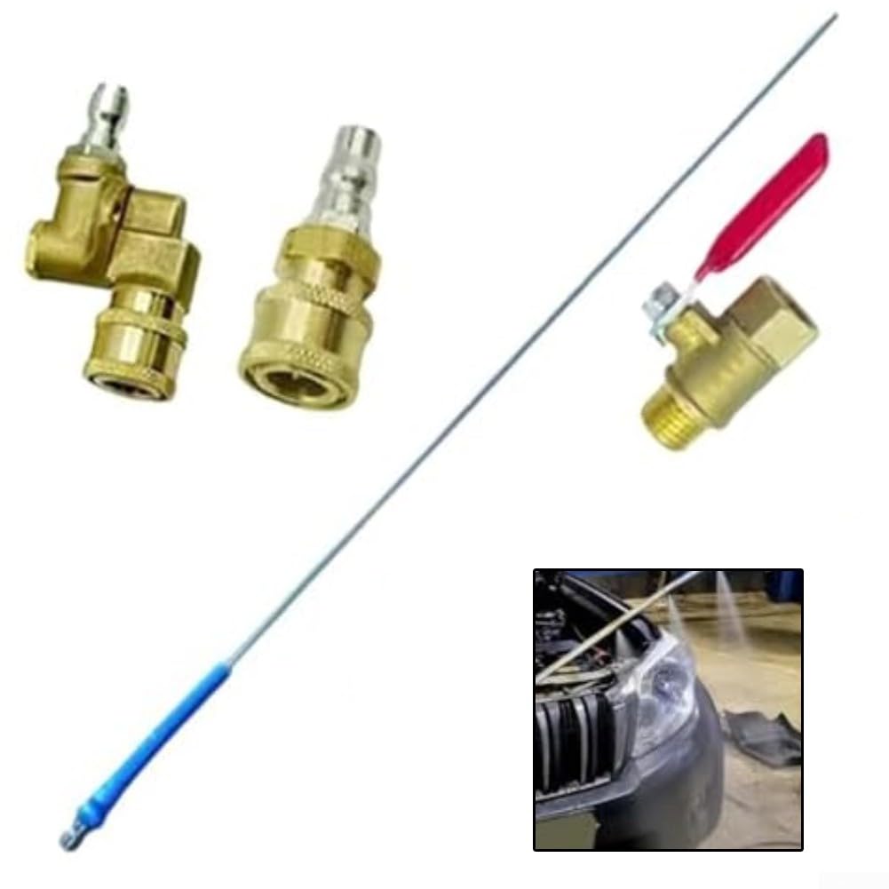 Asta per la pulizia del radiatore dell'auto, 60 cm, in acciaio inox, con design migliorato della pressione dell'acqua per una pulizia efficiente dei radiatori su auto e camion