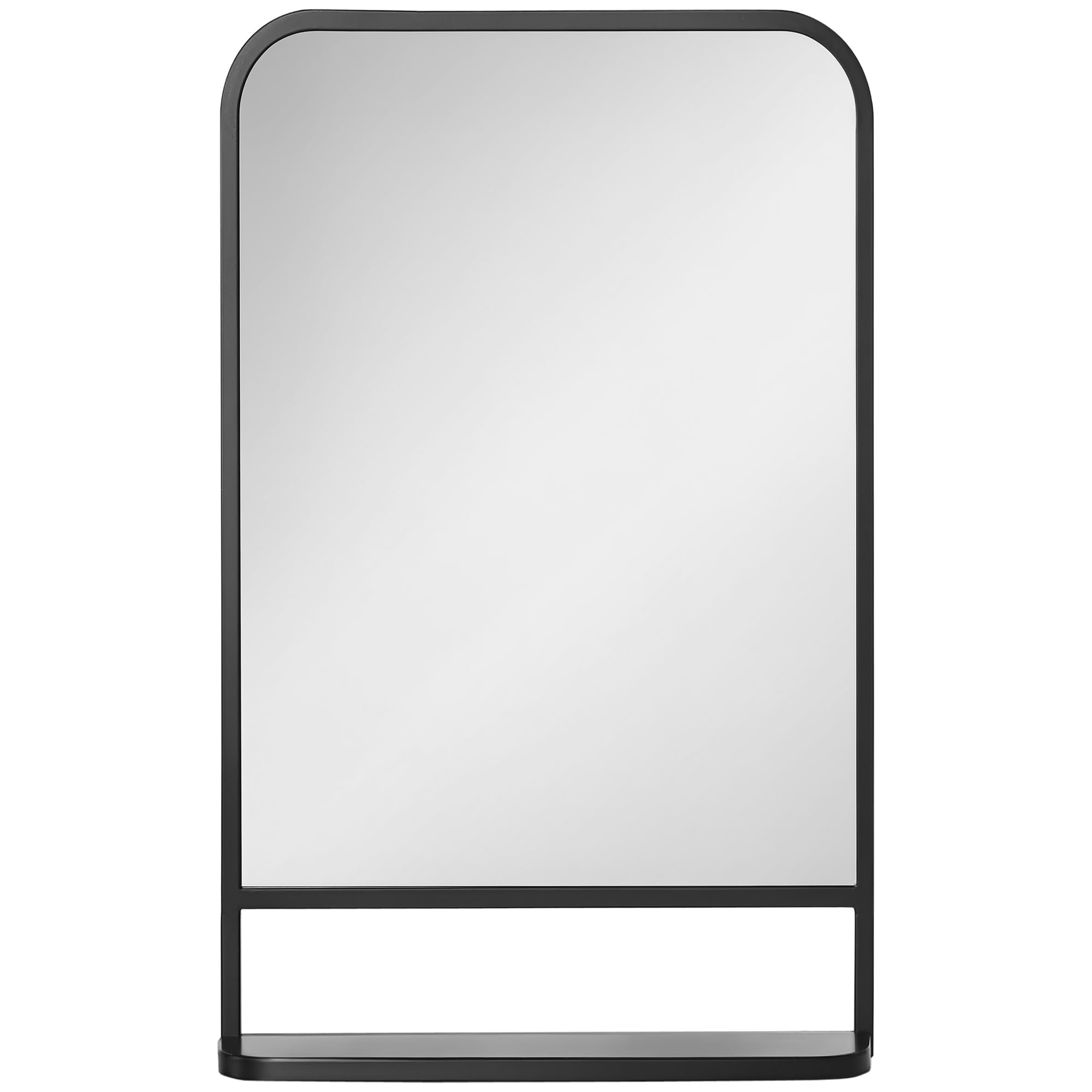 Homcom Black Square Wall Mirror With Shelf, 70X50 Cm Modern Mirrors For Living Room, Bedroom In | Size: Large