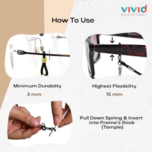 Image of Unisex Specs Holder Hook & Loop Anit Slip Eyewear Lanyard Metal Strap Chain
