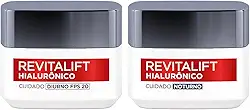 Kit Creme Facial Anti-idade L'Oréal Paris Revitalift Hialurônico Noturno + Diurno FPS 20, 49g