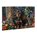 CDSASHCA Flowers and Dachshund Adult Puzzle 500 Pieces,Pet Series Wooden Puzzle,Holiday Relaxation Entertainment Games,Relieve Stress,Enjoy The Fun of Solving Puzzles,for Friends,Lovers,Family