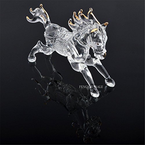 Escultura de cristal Feng Shui caballo zodiacal éxito miniatura 1