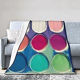 Construction durable : palette de couleurs ronde. Cette couverture polaire super douce est fabriquée en microfibre 100 % polyester, le design double face vous offre différents sens de douceur pour améliorer votre sommeil. Le couvre-lit en polaire vous apporte une sensation plus respirante et légère que les couvertures en coton ordinaires pour garder votre corps au chaud.