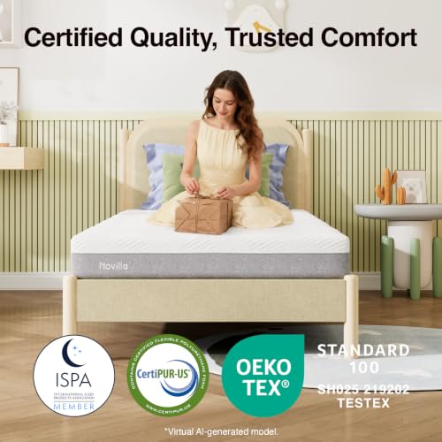 Image of Novilla Bliss Mattress Twin, 6-Inch Gel Twin Size Memory Foam Mattress