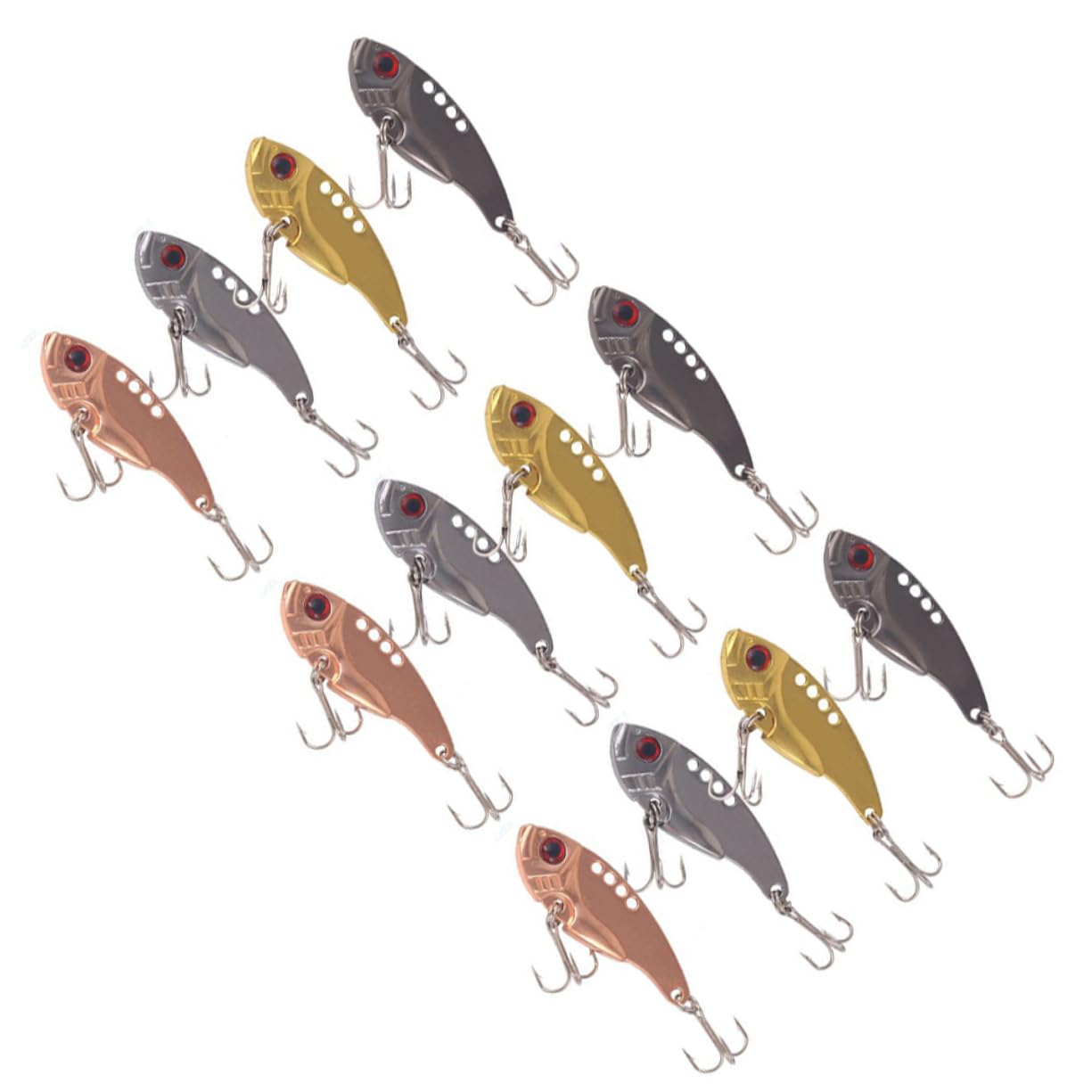 Toddmomy Pièces Appâts pour La Pêche Hameçon Triple Aux Leurres Durs Cuillère De Pêche Leurres Appâts pour Poissons Appât De Natation pour Basse Eau Fraiche Faire Tourner Faux Appât