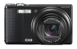 Ricoh CX3 10MP CMOS Digital Camera with 10.7x Wide Angle Optical Macro Zoom and 3.0 inch LCD (Black)