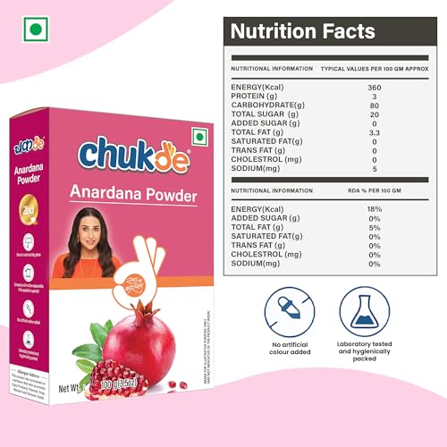 Image of Chukde - Anardana - Pomegranate Seeds Powder - Tangy & Flavorful Spice - Enhance Your Curries, Dals & Snacks - Ideal for Indian Cooking, Chutneys & Marinades - 100 Gm
