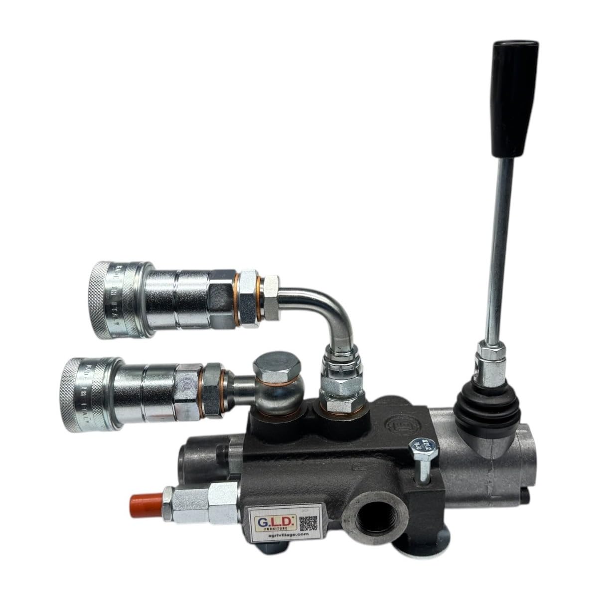 Distribuidor hidráulico para tractor, 1 palanca doble efecto 3/8", 45 litros, 300 bar, con acoplamientos rápidos, adaptador de 90 grados y tornillos de fijación