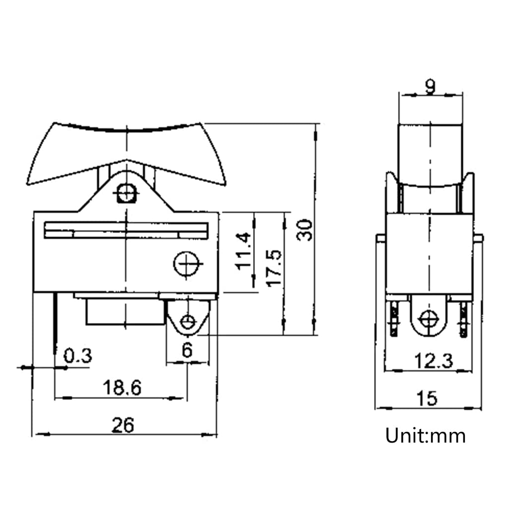 QUSIBA Schalter Haartrockner 3-Position Schalter EIN/AUS Bootsschalter Schwarz 3-Geschwindigkeiten Dreibeiniger Vollkupfer Haartrockner Teile Universal