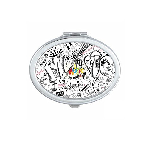Miroir de maquillage ovale style musique métal, un cadeau artistique unique