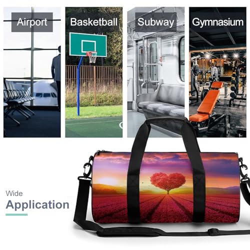 Sac de sport arbre à fleurs rouges imperméable et léger parfait comme sac week-end de 45cm - 3