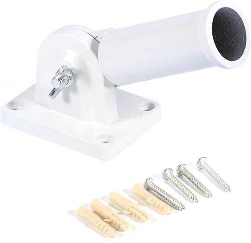 Miniatura 1 de Soporte de pared ajustable, soporte de soporte de 1 pulgada, base de manga de viento con soporte de tornillos, poste de bandera delgado de acero