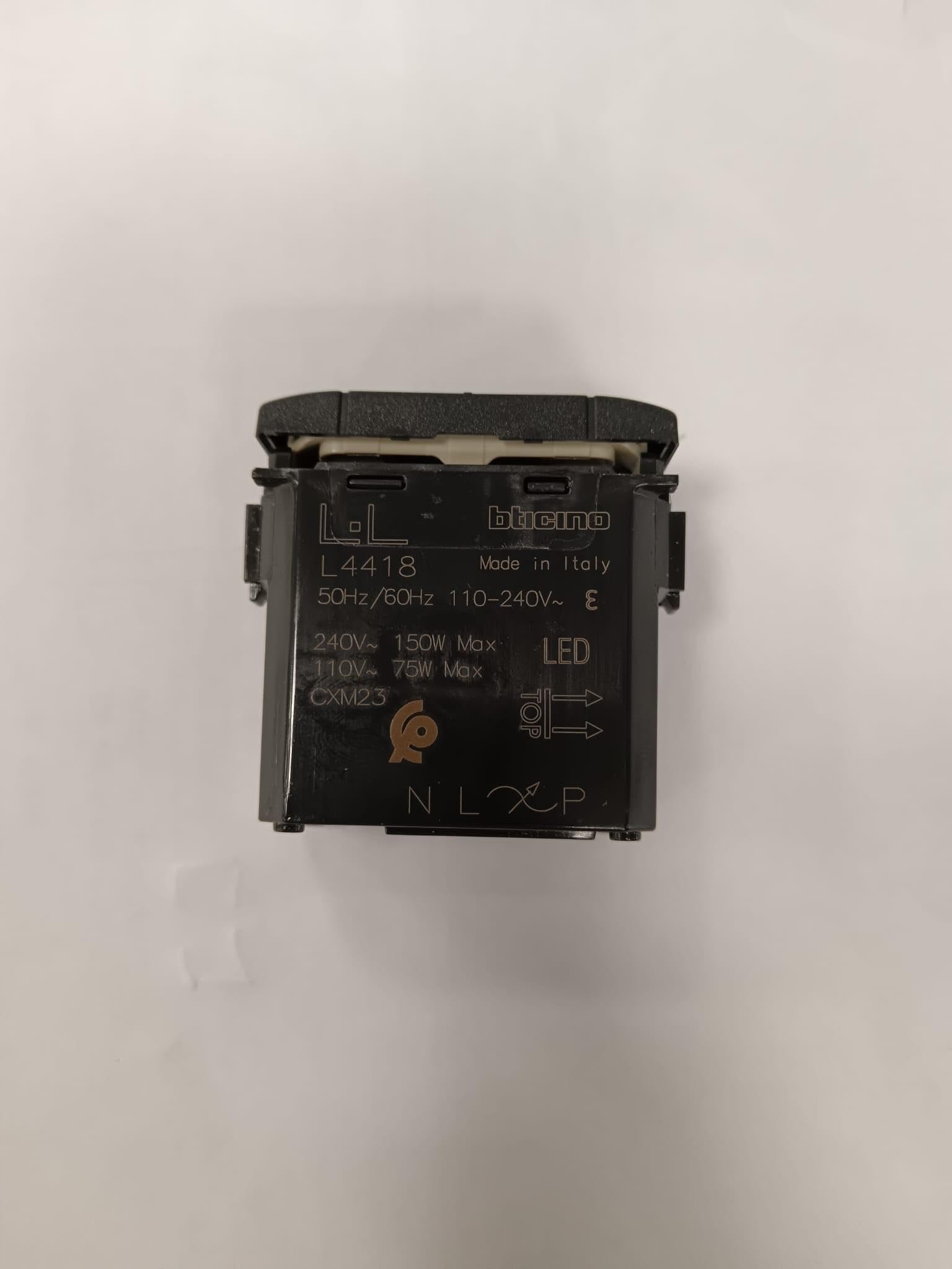 Bticino Dimmer universale a pulsante Livinglight 1 modulo 3 fili antracite L4411N - L4418