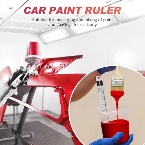 Car Paint Measuring Scale Mixing Ruler 2:1 & 4:1 Easy Mixing Aluminium Alloy Car Coating Color for Vehicle Painting, Large