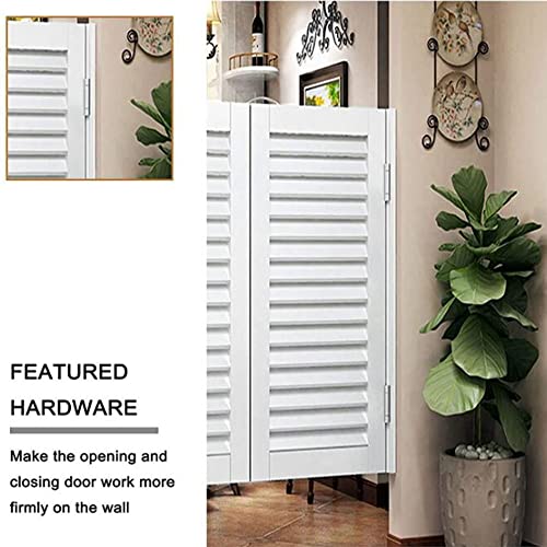 Xiaolin Cafe Swinging Doors, Indoor Premade Saloon Louvered Half-Waist Door With Gravity Hinges Auto Close Parlor Butler Door，White (Color : White, Size : 78X90Cm) #TOP2