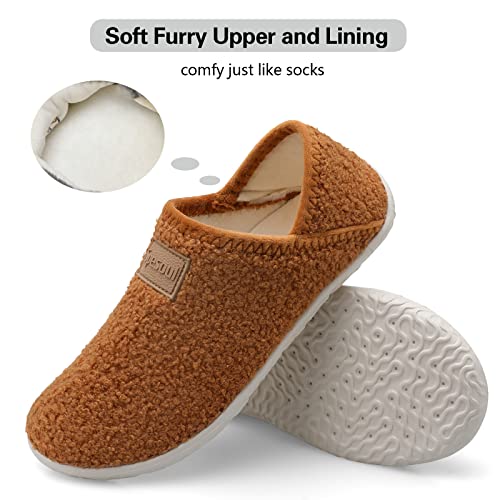Image of Spesoul Fuzzy House Slippers for Women Men Indoor Closed Back Lightweight Cozy Faux Furry Lining Barefoot House Shoes Slipper Socks for Bedroom Home Office Yoga Outdoor Walking Shoes