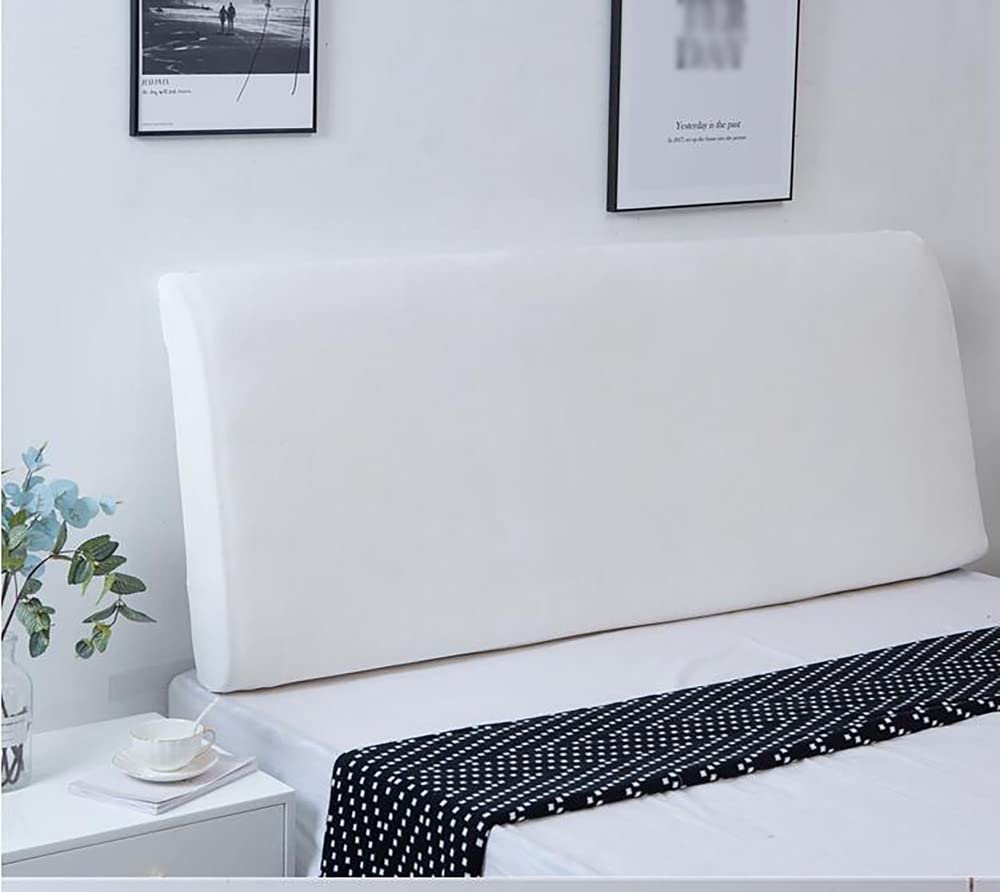Funda para cabecera, funda para cabecera de cama individual, protección elástica de 360 ​​​​°,paquete completo para decoración de dormitorio,blanco,150 cm (se aplica a la cabecera de 59 a 67 pulgadas)