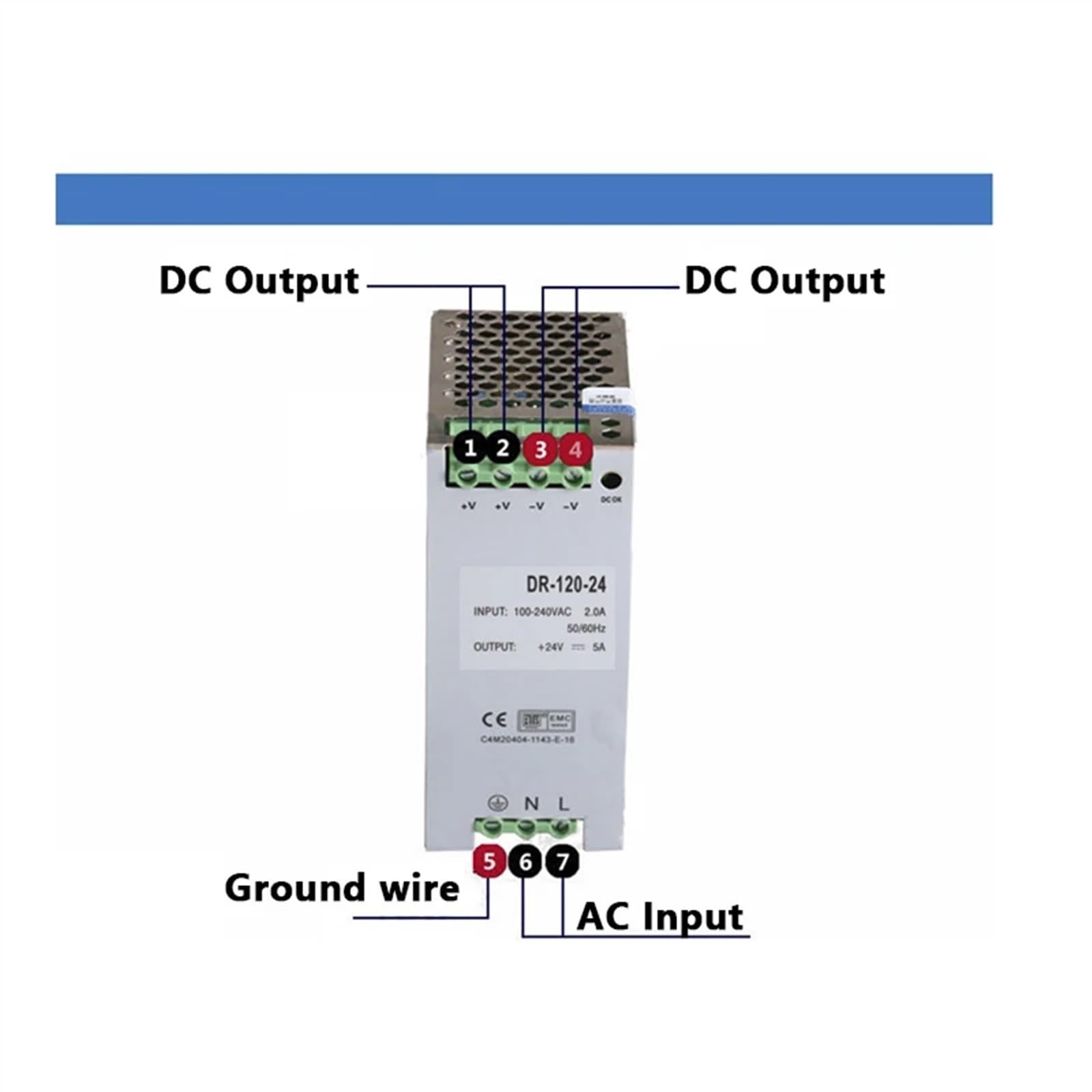 Alimentation sur Rail DIN DR-120 120 W 12 V 10 A, Alimentation à découpage CA 110 V/220 V vers CC 12 V, Alimentation en Watts(24V)