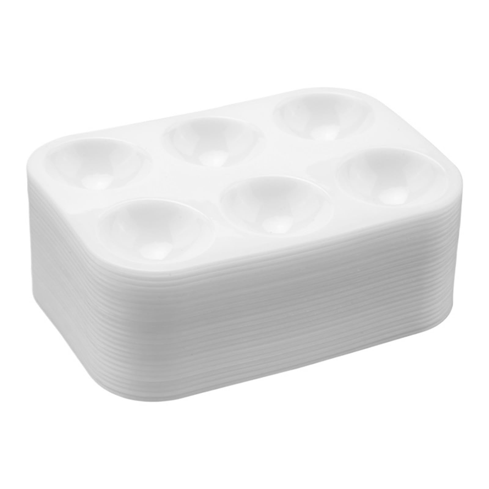 Tavolozza di plastica 24 pezzi di tavolozze pittura in plastica con 6 pozzetti, vassoio rettangolare for ad acquerello Per mescolare i colori